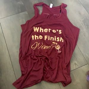 Where’s the Finish Wine- Racerback Workout Tank